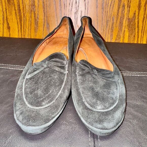 L'Amour Des Pieds Baley Black Suede Slip On Wedge Heel Loafers - Size 8M - Picture 5 of 9